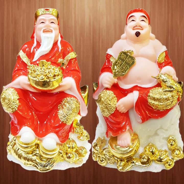 Cặp tượng thần tài ông địa đá cao cấp 8 inch - M7