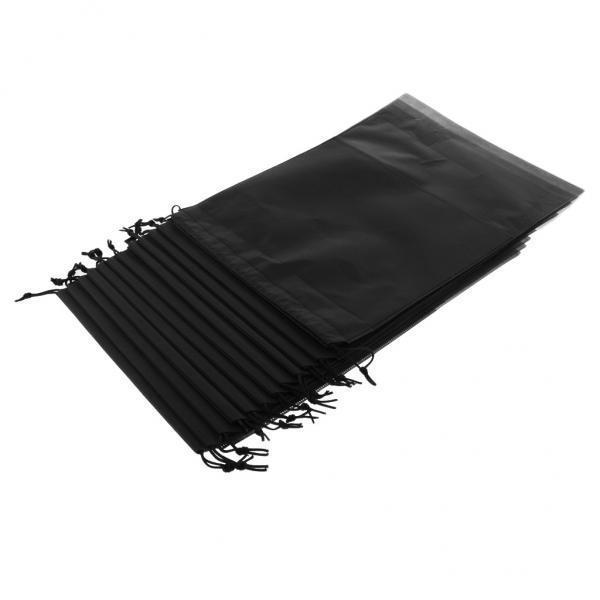 2X 12 Portable Drawstring Pouch Travel Storage Clothes Luggage Shoe Bag Black