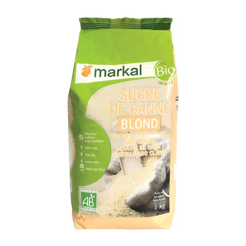 Đường mía hữu cơ hạt nhỏ Markal Organic Golden Sugar 1kg
