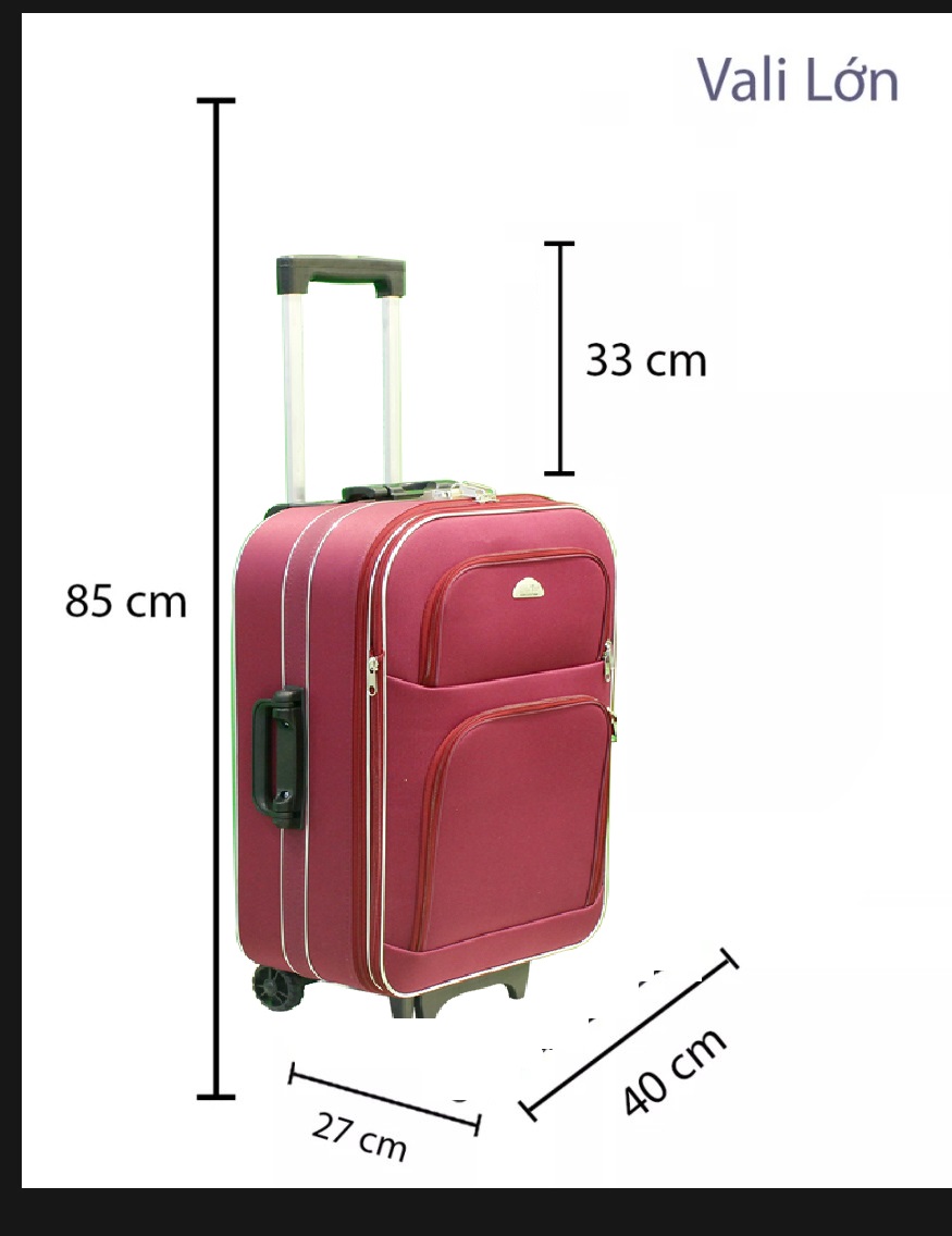 Vali Du Lịch Kéo Tay BI& TI Đỏ Đô 22- Inch