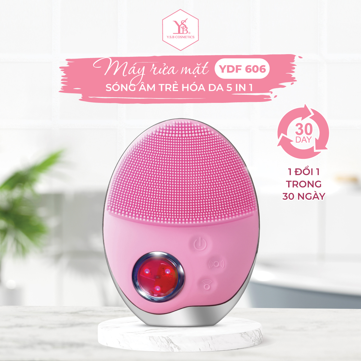 Máy rửa mặt sóng âm trẻ hóa da 5 in 1 YDF 606