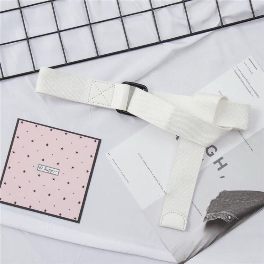 Dây thắt Lưng Vải Canvas Unisex, vải Dù Khóa Kim Loại Đen TL211