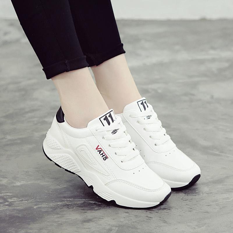 Giày dép nữ đẹp,Giày sneaker nữ trắng đế cao phối màu cá tính cực đẹp, Giày thể thao nữ đường 2 chỉ thời trang