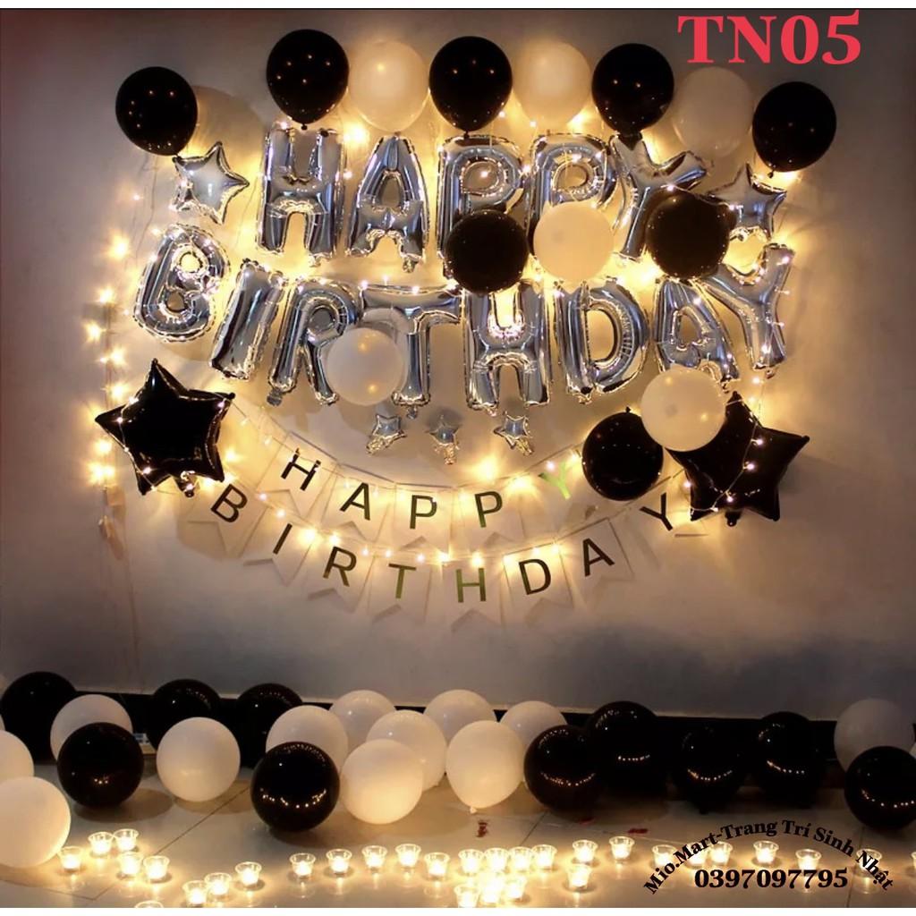 Set 2 rèm Kim Tuyến 2M Chữ Happy Birthday Và 50 Bóng Nhũ Bơm Keo,Set Trang Trí Sinh Nhật Người Lớn BB69