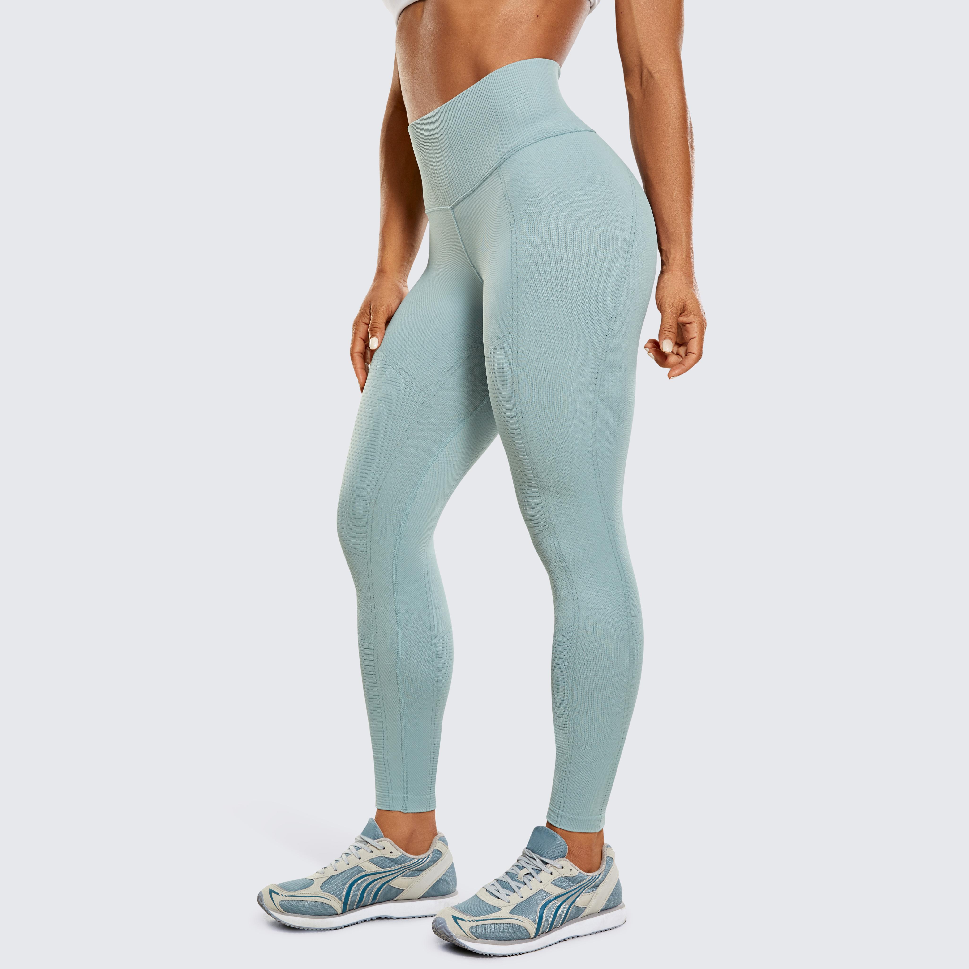 Phụ nữ quần legging nâng mông chạy quần phù hợp tập luyện yoga quần yoga quần thể dục quần dài 25 inch có gân cao thể thao vòng eo cao Color: 03 Size: M