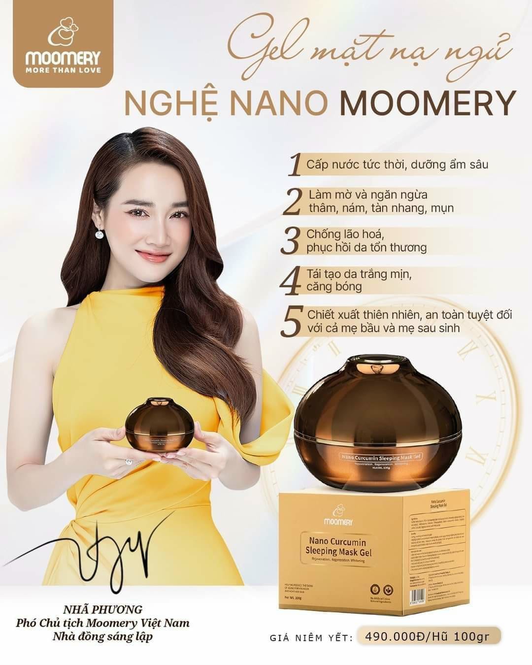 Gel Mặt Nạ Ngủ Nghệ Nano Moomery, Ngăn Ngừa Mụn, Thâm, Nám, Tàn Nhan, Lão Hóa