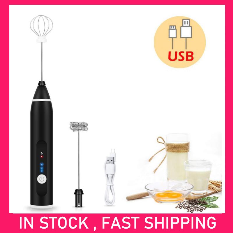 3 Tốc Độ Trứng Be Cà Phê Sữa Uống Đánh Trộn Đầu Eggbeater Frother Khuấy USB Sạc Thực Phẩm Cầm Tay Máy Xay Đánh Trứng