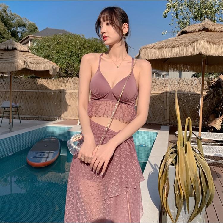 Bikini 3 Chi Tiết - Bộ Bơi Nữ Áo Tắm 2 Mảnh Kèm Khăn Đẹp