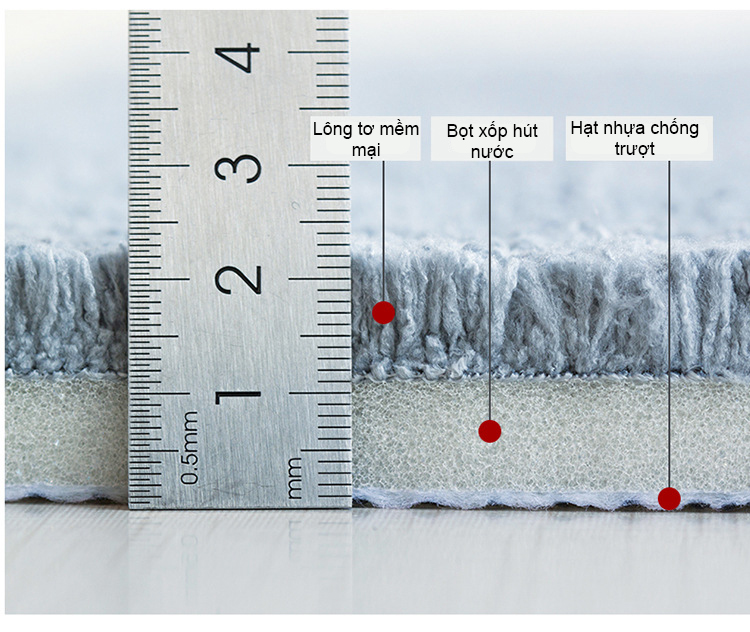 Thảm Chùi Chân, Lau Chân Lông Siêu Hút Nước, Chống Trượt, An Toàn Khi Sử Dụng
