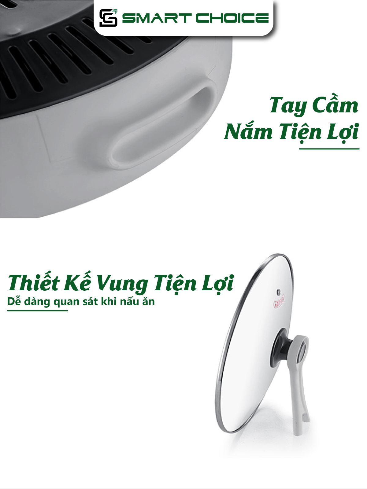 Bếp Lẩu Nướng Điện SMARTCHOICE SCG-LN001 ( dài ) + SCG-LND002 ( tròn ) 2in1 Đa Năng Chống Dính Tốt BH 18 Tháng