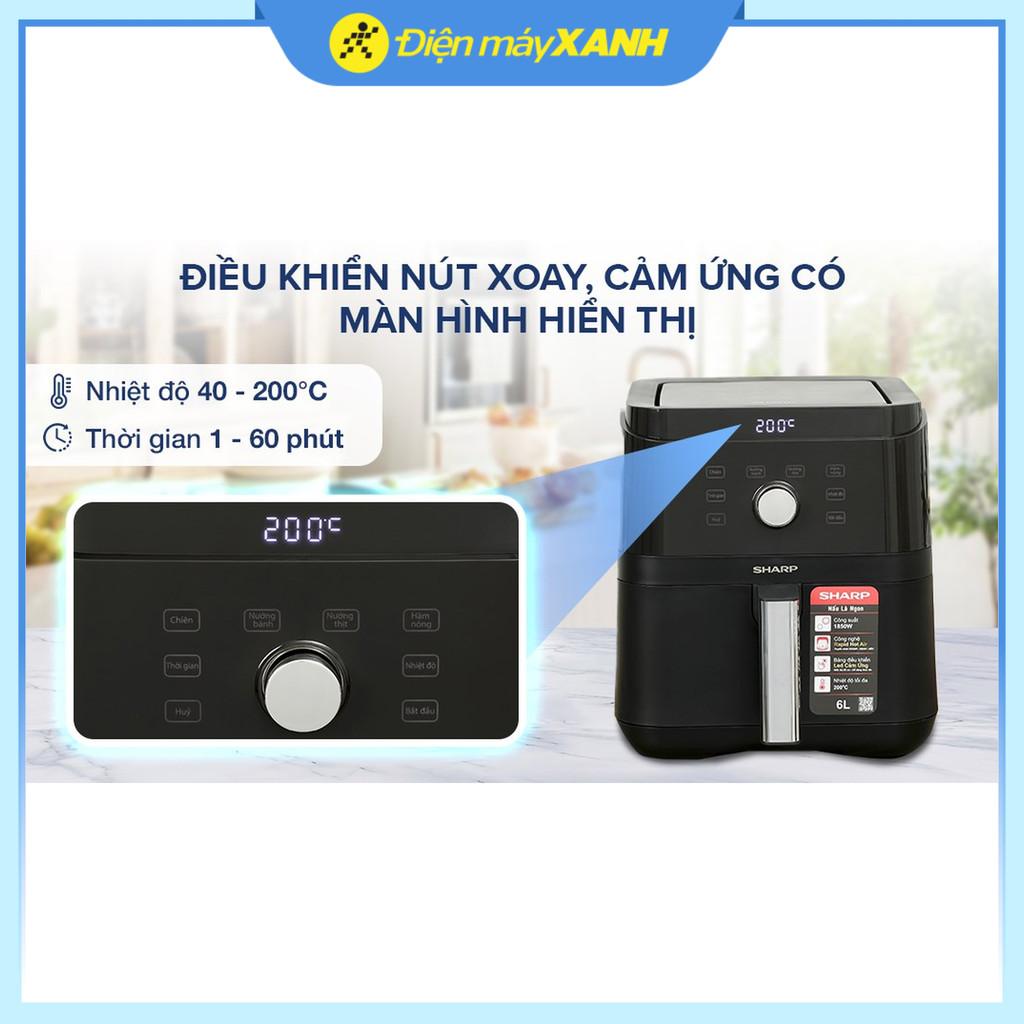 Nồi chiên không dầu Sharp KF-AF60EV-BK 6 lít - Hàng Chính Hãng