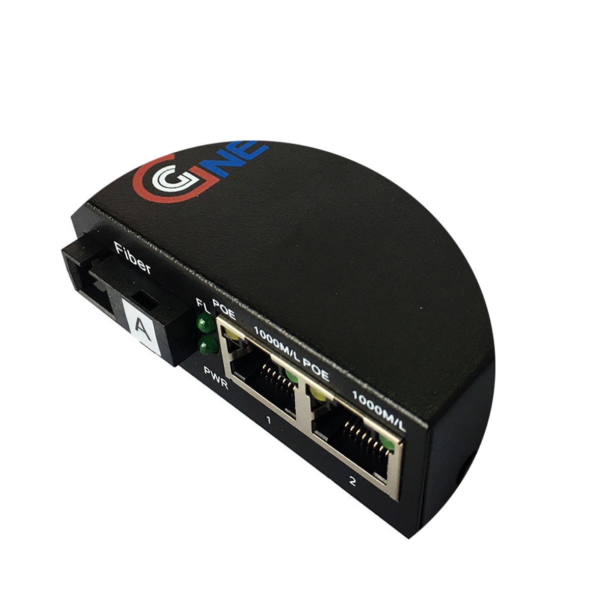 Bộ chuyển đổi quang điện Gigabit 2 POE 10/100/1000 M kèm cổng  SC 1 sợi GNETCOM GNC-6102GE-20A - Hàng Chính Hãng