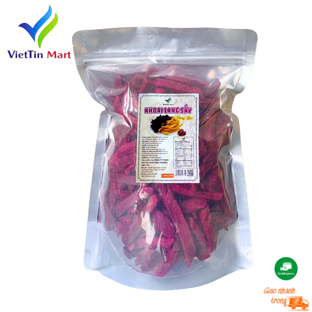 Khoai Lang Tím Que Sấy Giòn Không Đường VietTin Mart 500g