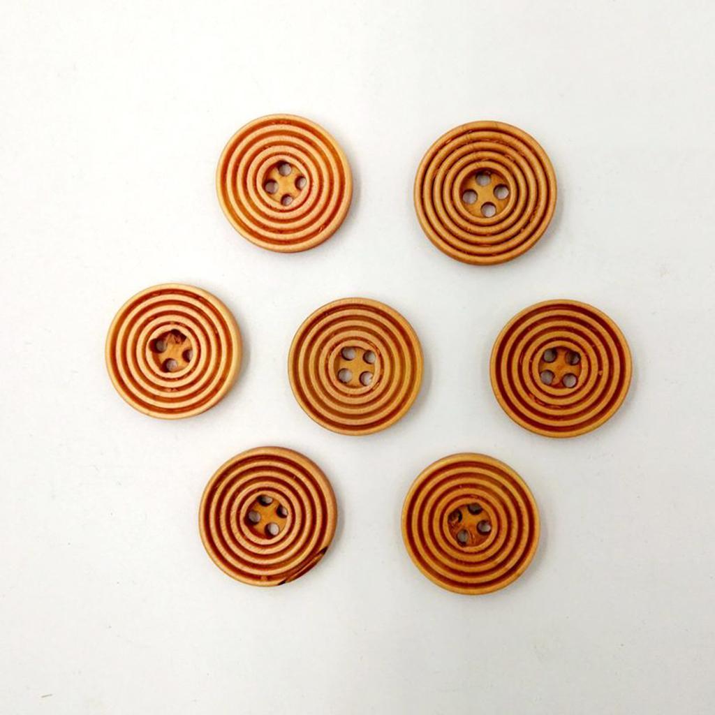 100 Pieces Natural Wood Buttons 20mm Sewing, Embellishments and Other Crafts