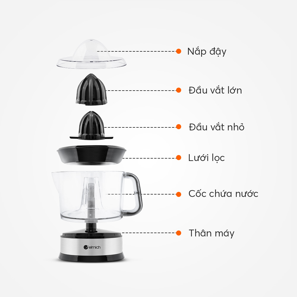 Máy vắt cam Elmich CJE-3921OL 700ml , Hàng chính hãng, bảo hành 24 tháng - JoyMall