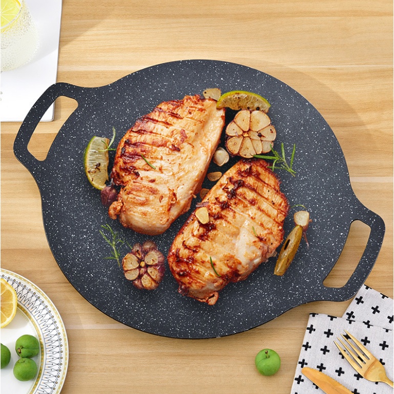 Chảo Đá Nướng Thịt BBQ Hàn Quốc Chống Dính Size 34Cm