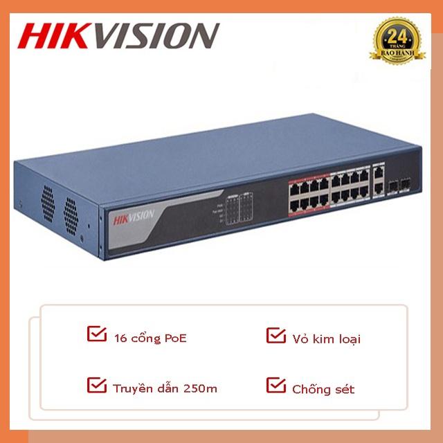 Switch Mạng Thông Minh 16 Cổng Poe(Not Poe) HIKVISION DS-3E0318P-E(C),DS-3E0516-E(B),3E1318P-EI,3E1516-EI,3E0318P-E/M(B) - Hàng chính Hãng