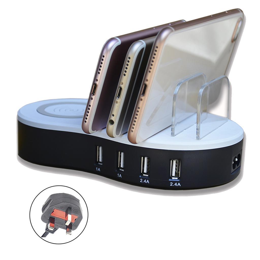 4-Port USB Charger Power Adapter Station Charging Dock Stand For IPhone UK