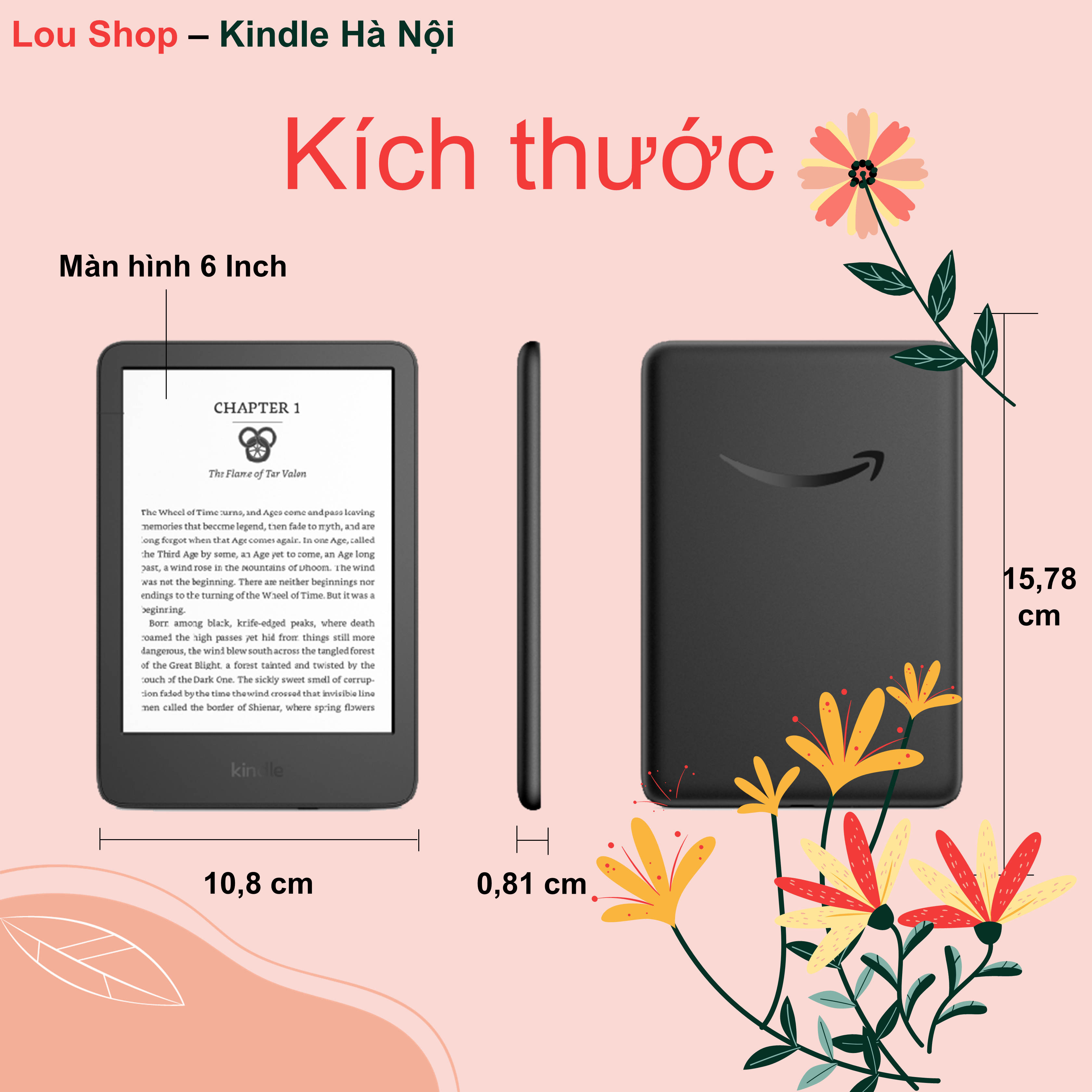 Máy đọc sách Kindle 2022 11th (Kindle basic 2022) có đèn nền 6inch 300PPI, Bluetooth, Audible, dung lượng 16GB - Hàng chính hãng