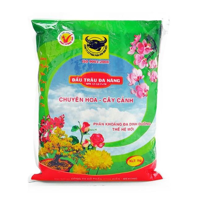 Phân khoáng dinh dưỡng Đầu trâu đa năng - NPK 17 - 12 - 7 gói 1kg