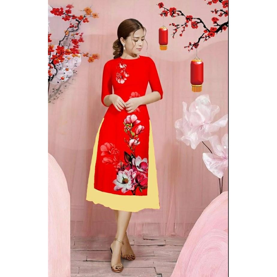 Áo dài cách tân lụa in 3D