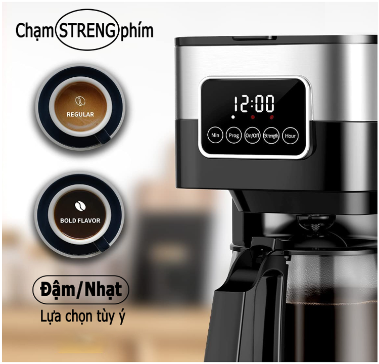 Máy pha cà phê tự động cao cấp Shardor CM1429TA-GS - Dung tích 1500ml - Bảo hành 12 tháng- Hàng chính hãng