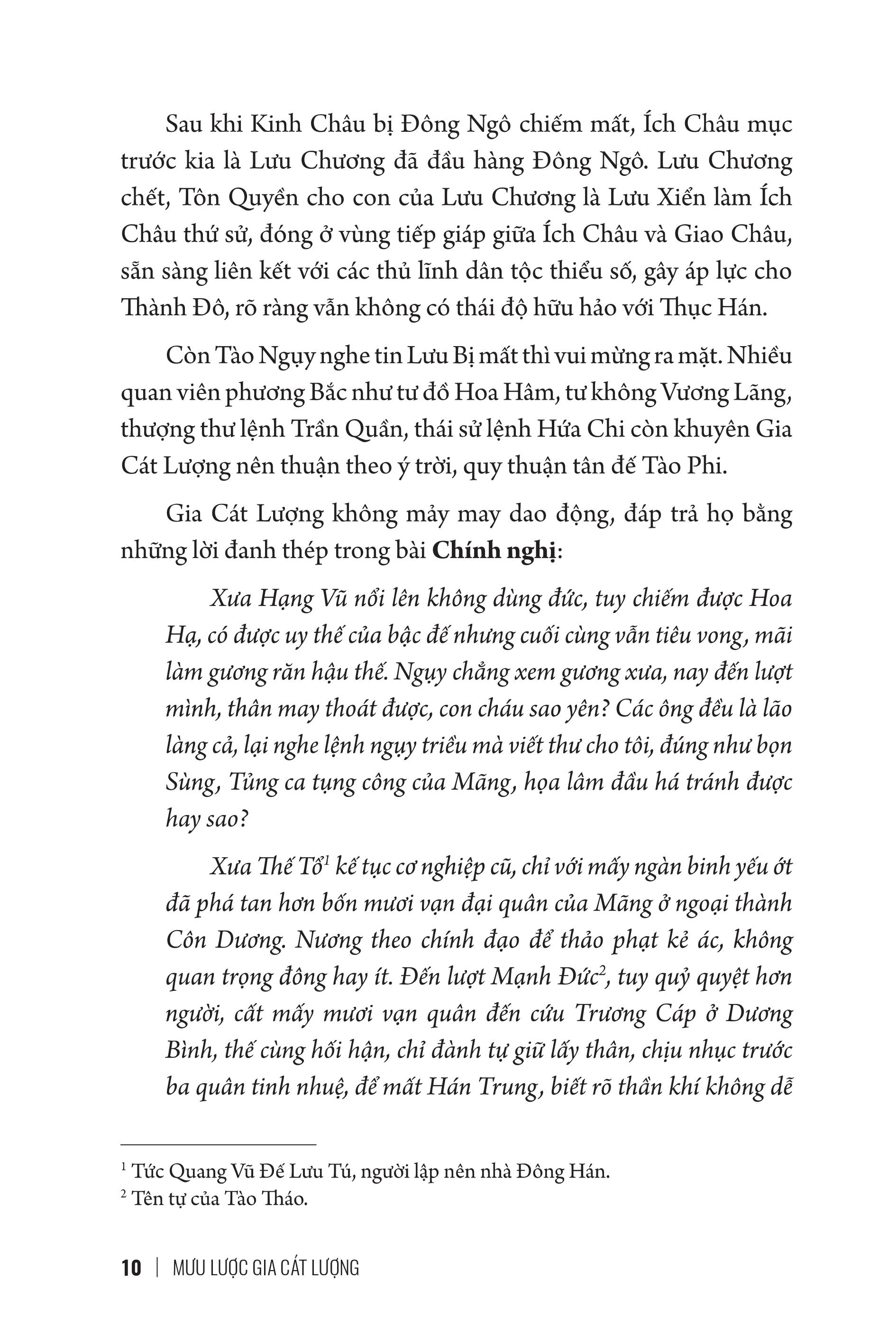 Mưu Lược Trung Hoa - Phần 2. MƯU LƯỢC GIA CÁT LƯỢNG