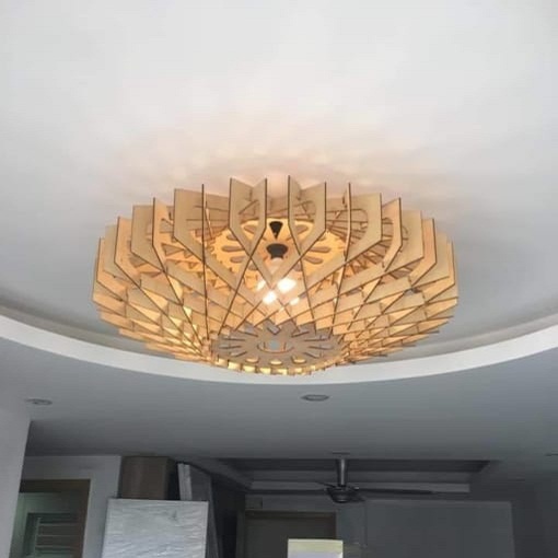 Đèn gỗ thả trần CAO CẤP hiện đại sang trọng chất liệu gỗ trang trí cho phòng khách nhà căn hộ decor nhà quán cafe