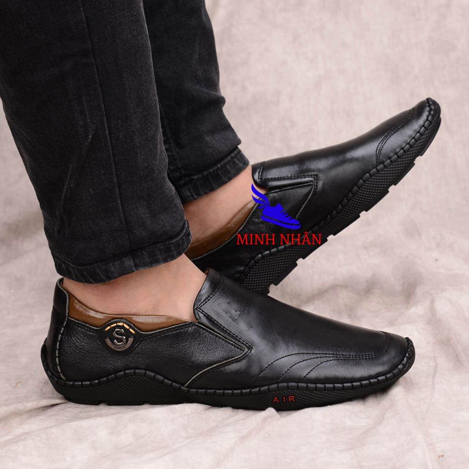 Giày lười nam da bò Giày công sở nam Giày nam cho lái xe ô tô Giày slip on nam giày đế bệt đẹp độc đáo hàng hiệu S-2