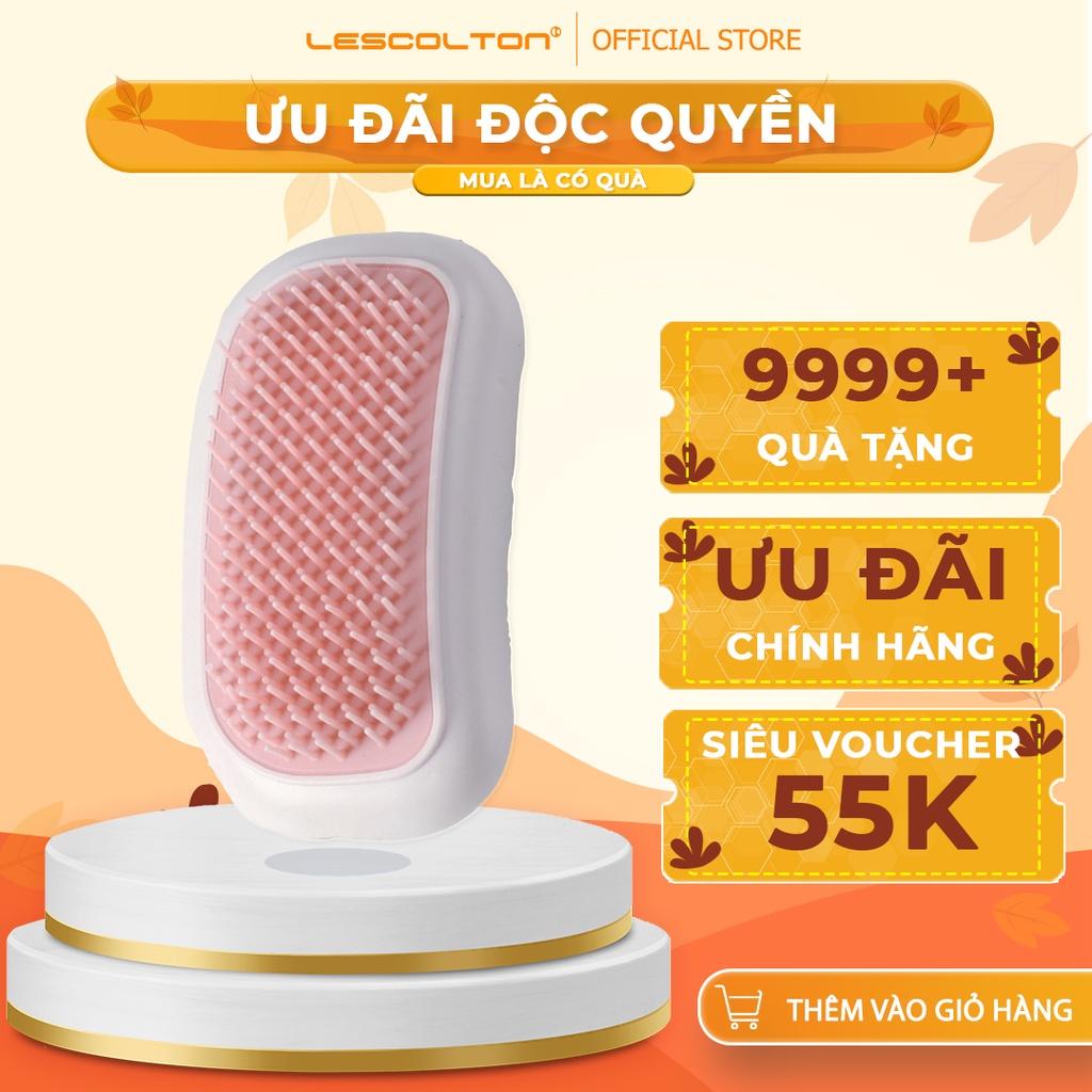 Lược massage đầu silicon LESCONTOL chải tóc, massage da đầu, làm mềm tóc và làm giảm căng thẳng khi sử dụng