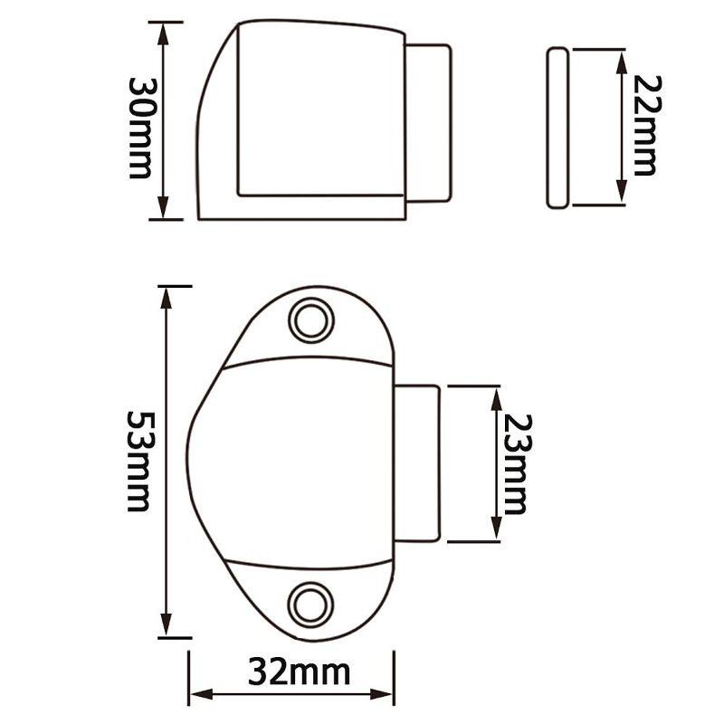 Hít Cửa Nam Châm Dạng Thấp (Chất Liệu Inox Hoặc Hợp Kim Kẽm)