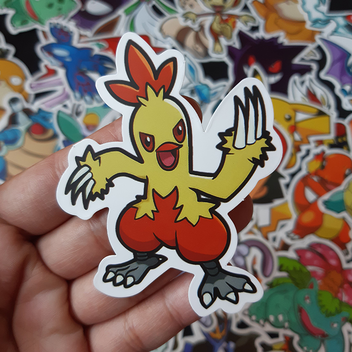 Bộ Sticker dán cao cấp chủ đề POKEMON - Dùng dán Xe, dán mũ bảo hiểm, dán Laptop