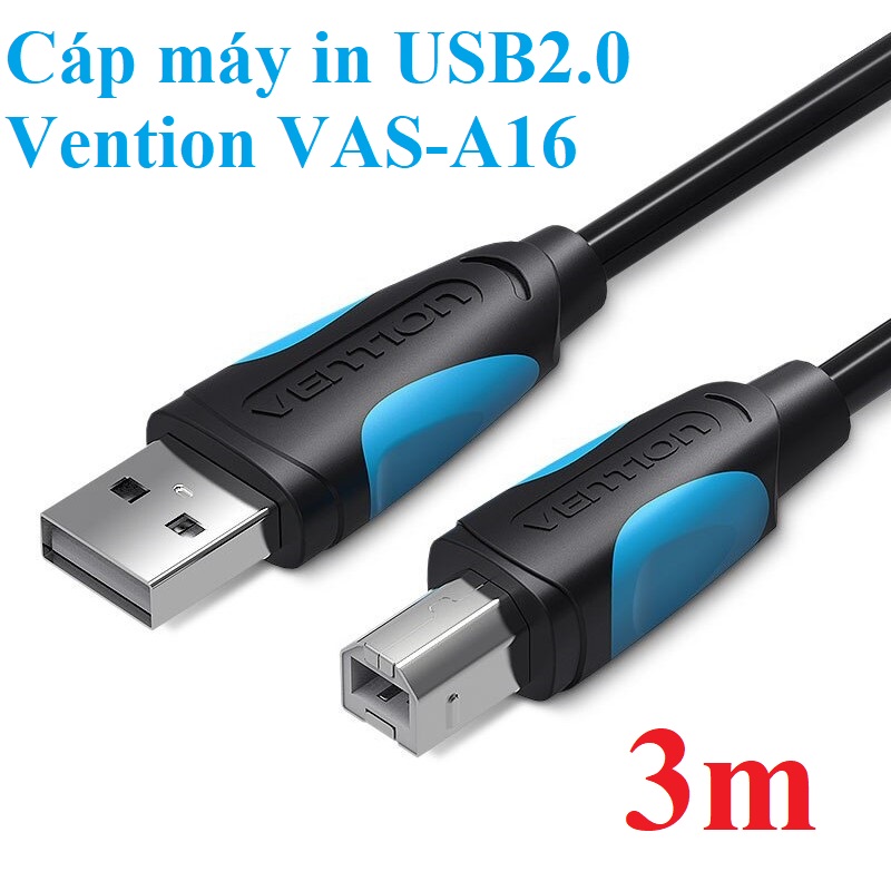 Cáp máy in Usb 2.0 male to B male Cable cho laptop Vention VAS-A16 - Hàng chính hãng