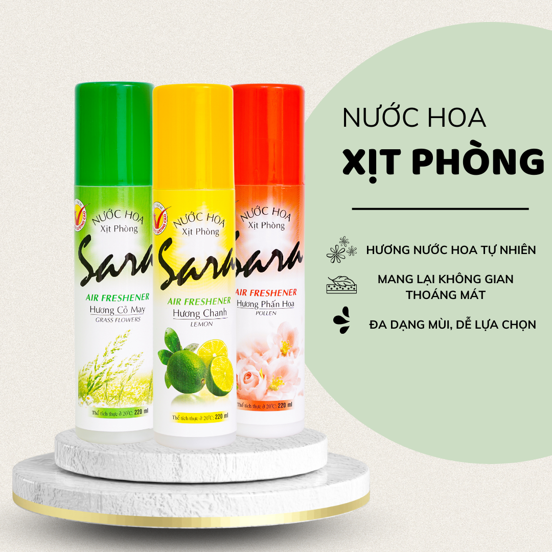 Nước Hoa Xịt Phòng Sara 220ml - Giao Mẫu Ngẫu Nhiên