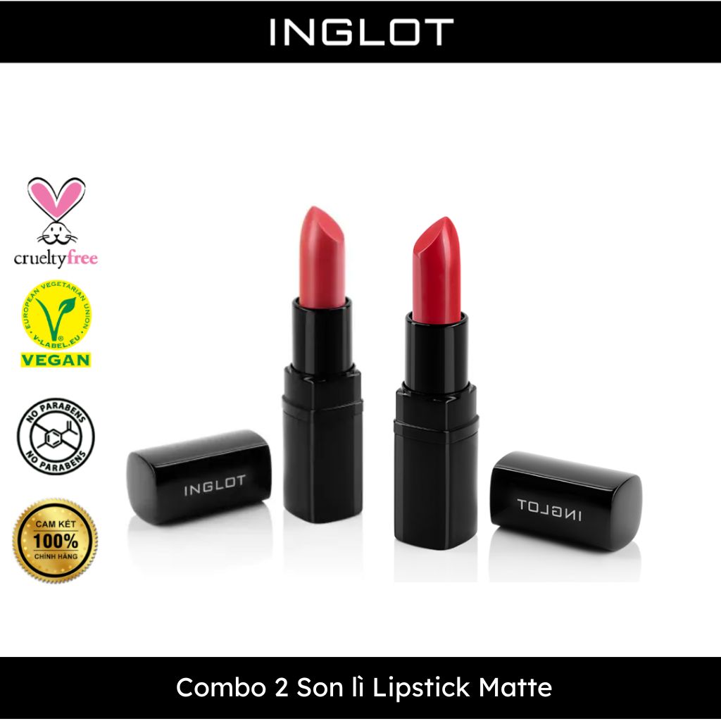 Bộ trang điểm môi 2 Son thỏi Lipstick Matte INGLOT