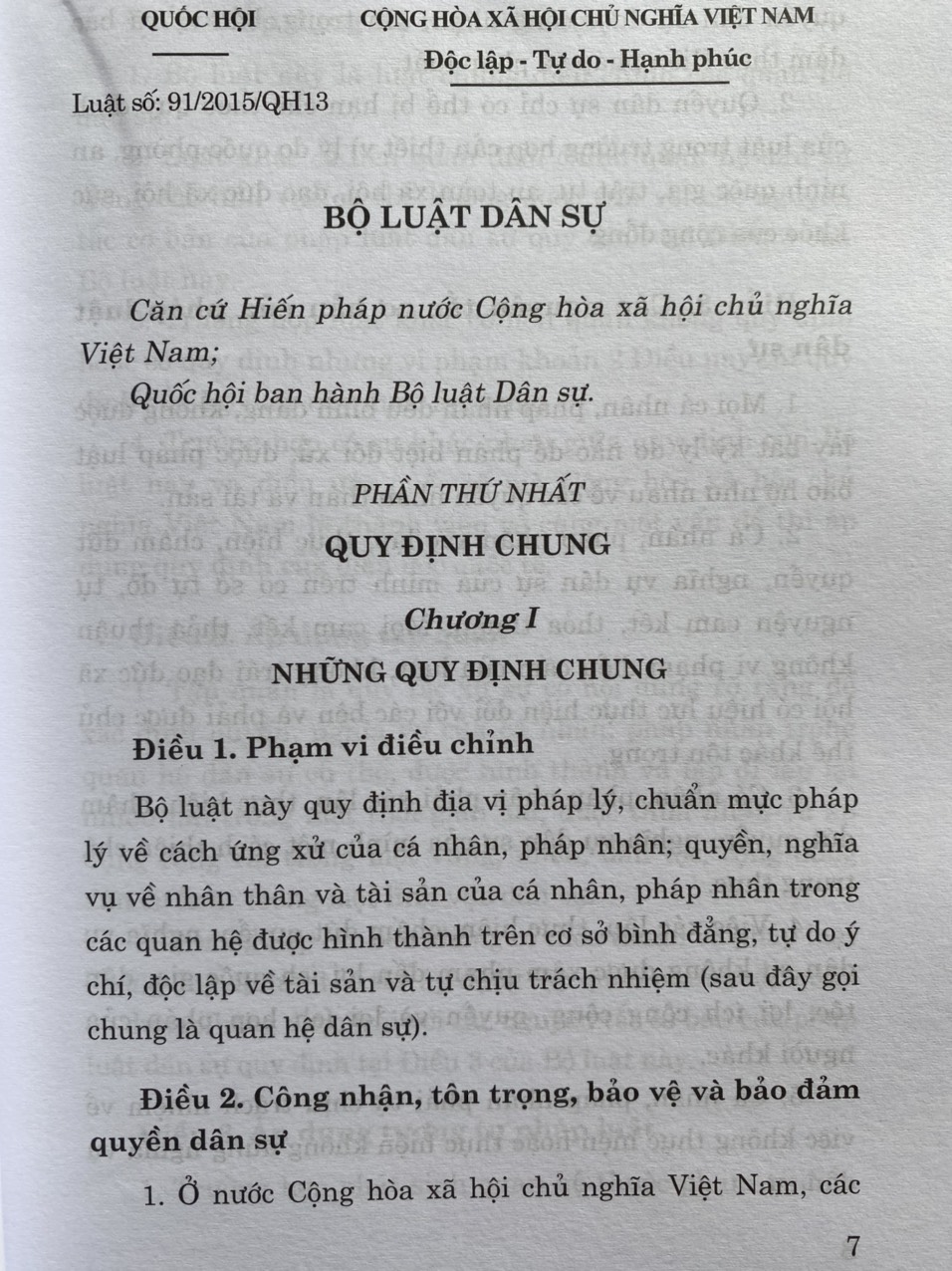 Bộ Luật Dân Sự ( Hiện Hành )