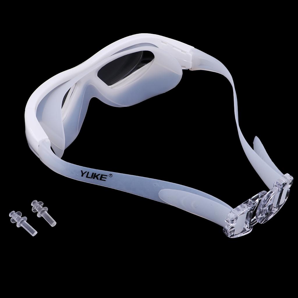 Adult UV Protection Silicone Swimming Goggles Anti-fog Swim Glasses White