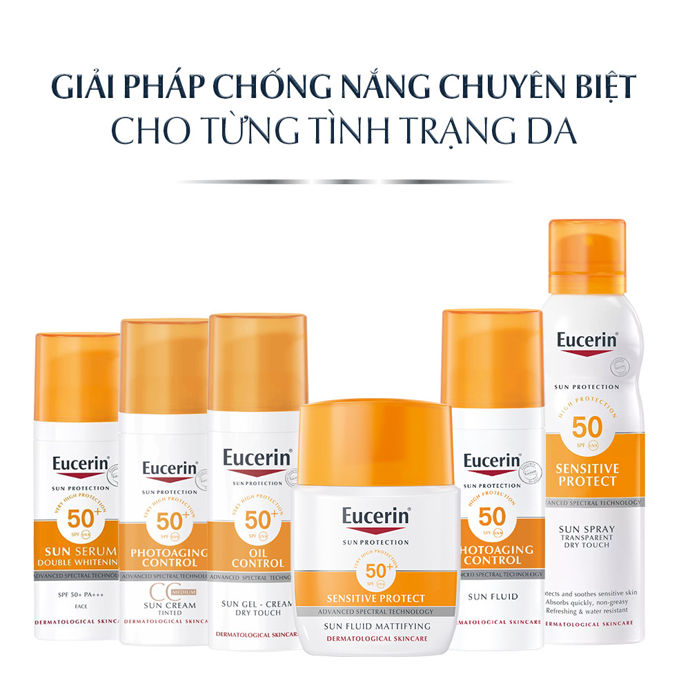 Kem chống nắng kiềm dầu &amp; ngừa mụn Eucerin Sun Dry Touch SPF50+ 50ml