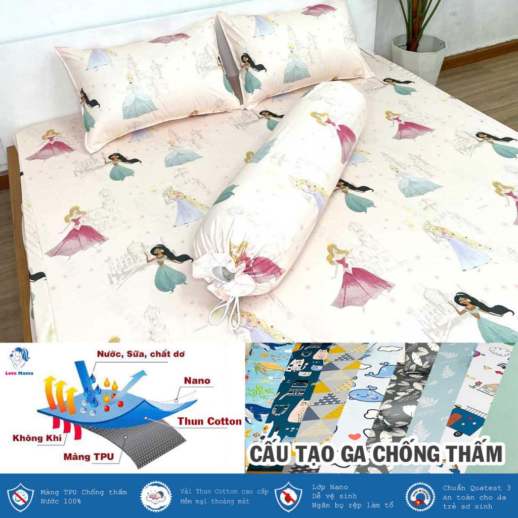 Ga chống thấm Cotton công chúa chống thấm tuyệt đối, không hầm bí nóng