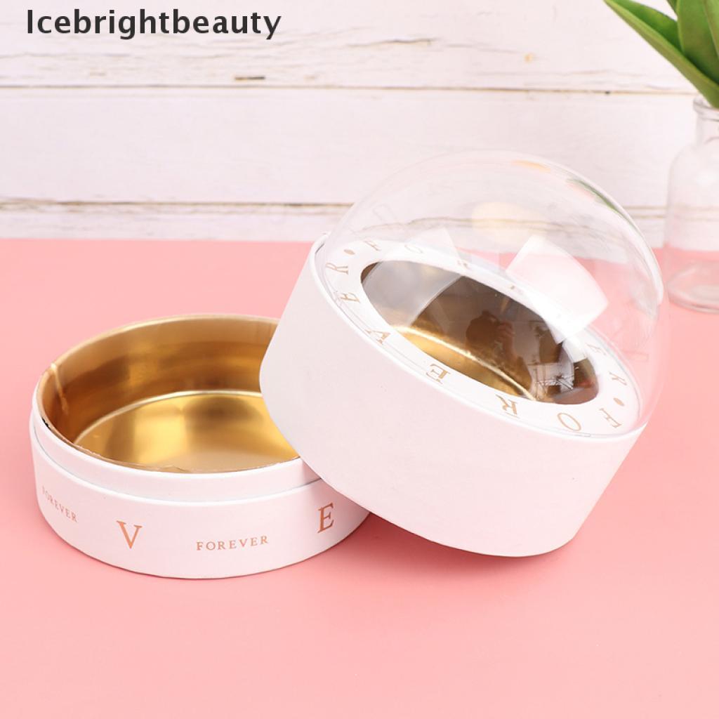 Icebrightbeauty 1pc Chocolates Box Flower Box Round Handle Transparent Gift Box Packing Box VN