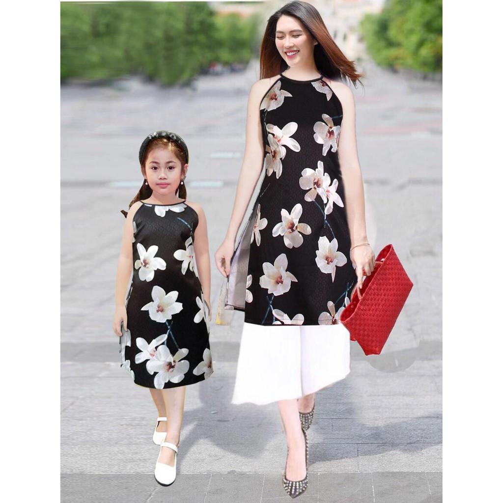 Combo 5 bộ áo dài cách tân mẹ và bé