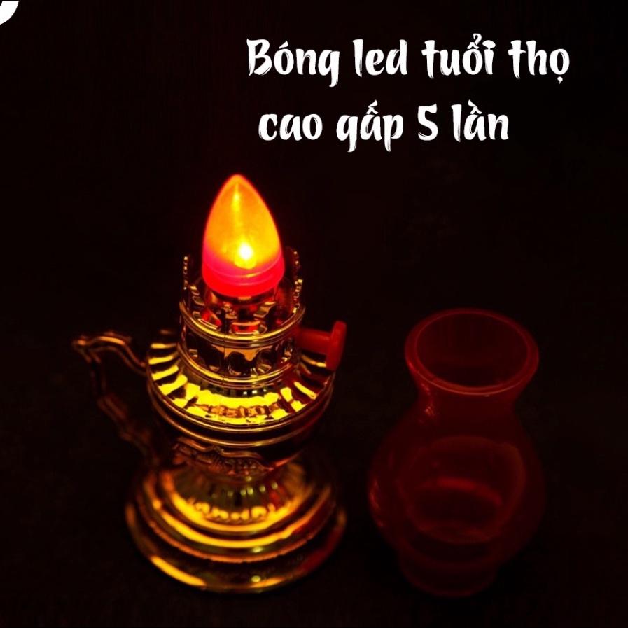 Đèn thờ cúng vĩnh cửu, thiết kế cổ kính, hài hoà, cân đối, tăng thẩm mỹ và trang ngiêm. ..