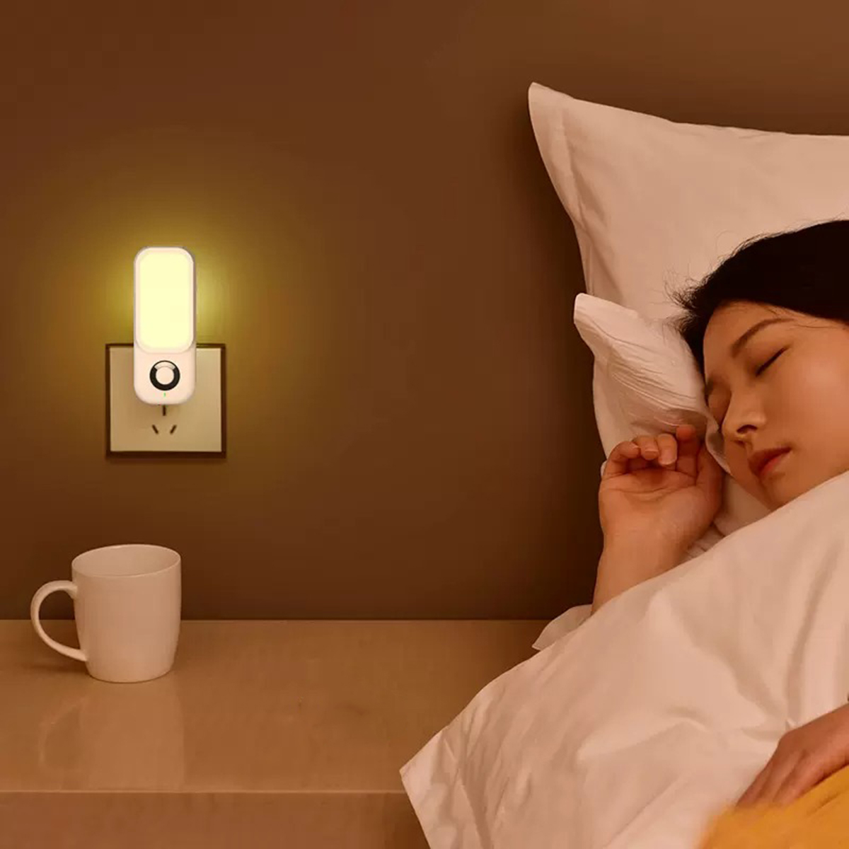 Đèn led cảm ứng chuyển động Human 3 chế độ sáng hỗ trợ sạc không dây ánh sáng vàng ấm công suất 5W tự động sáng khi có người đến gần