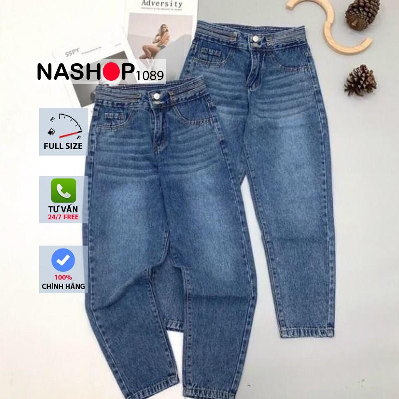 Quần bò baggy nữ quần jean baggy nữ quần jeans nữ lưng cao cạp cao quần nữ đẹp 3 size S M L hot 2021 QT14 nashop 1089