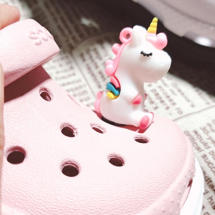Sticker dán dép cross / nút gắn hkdesign mẫu Unicorn 4D TO / BIG / LỚN nhựa