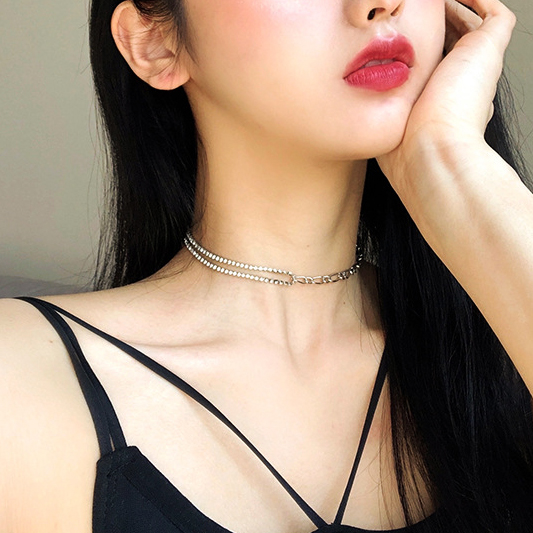Dây chuyền nữ cá tính mix đá zircon xương đòn phong cách Hàn Quốc