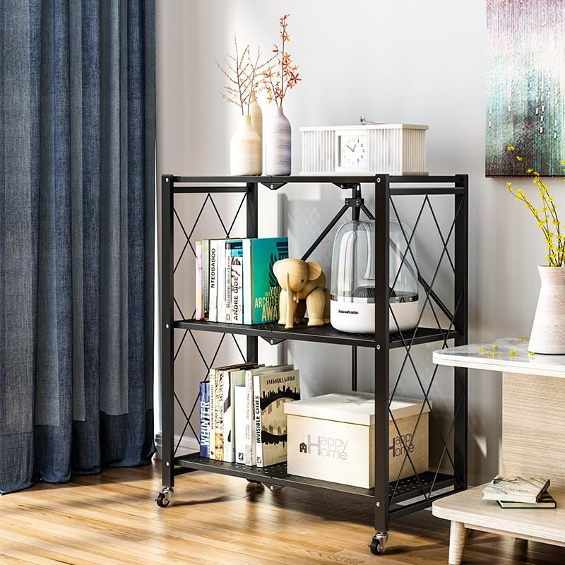 Kệ Sắt Đa Năng 4 Tầng BELLEVIE Kệ Để Đồ Nhà Bếp Gấp Gọn Có Bánh Xe Sơn Tĩnh Điện Cao Cấp