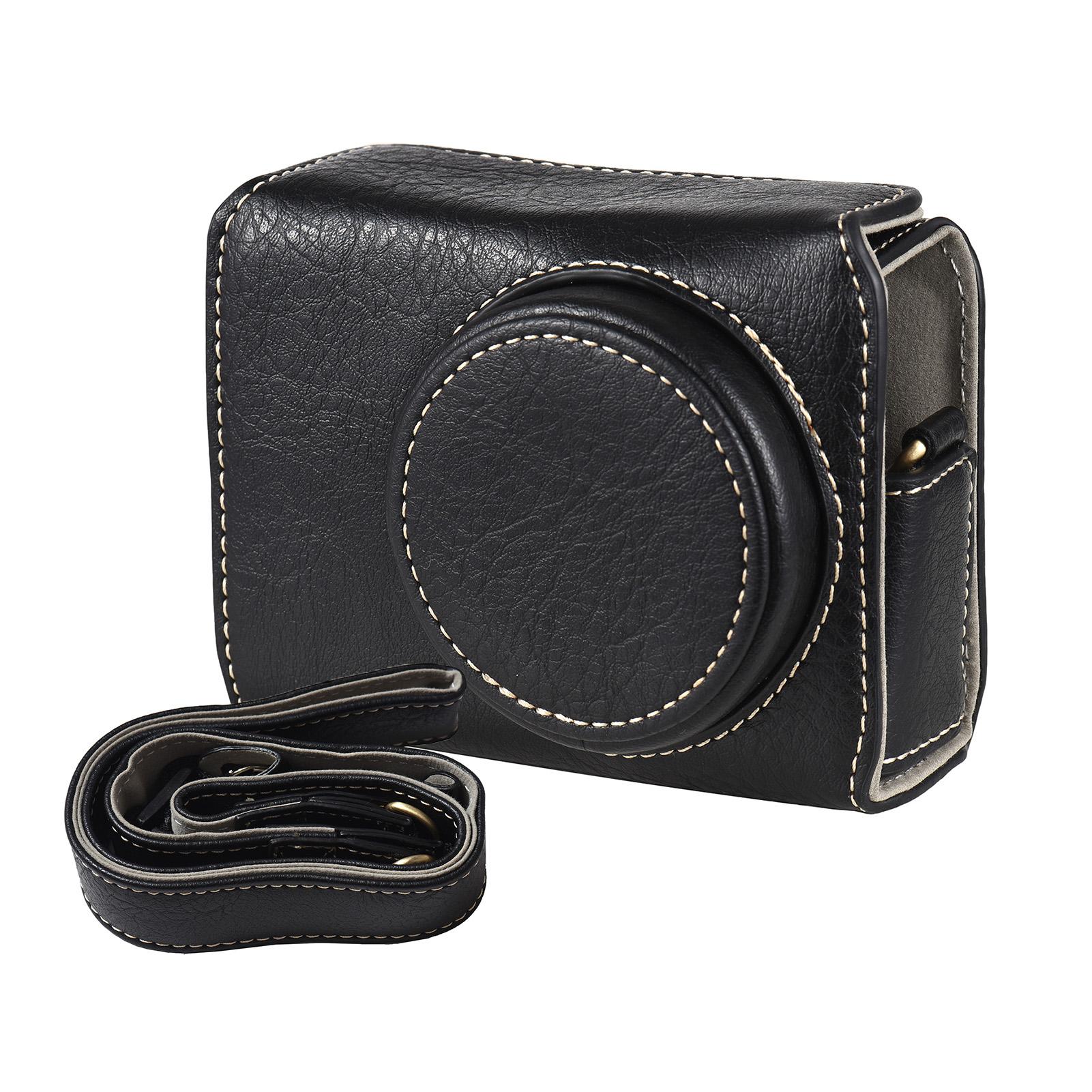 Portable Camera Case Synthetic Leather Camera Carry Bag with Shoulder Strap Replacement for Ricoh GR3 GR III/ GR3X Camera