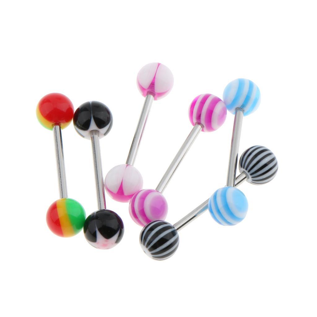 30pcs 14G Stainless Steel Acrylic Ball Barbell Bar Stud Piercing