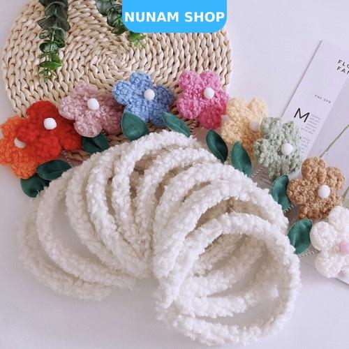 Cài tóc lò xo bông hoa lông xù dễ thương cute cho nữ Nunam Shop